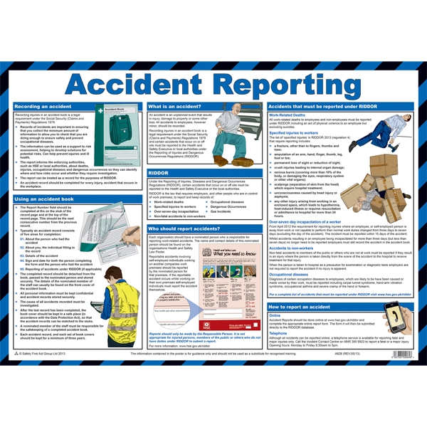 Accident Reporting Poster A2 > Health & Safety Posters